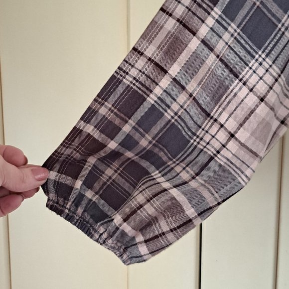 Knox Rose women's long sleeve tiered plaid dress Sz Med - Picture 2 of 8